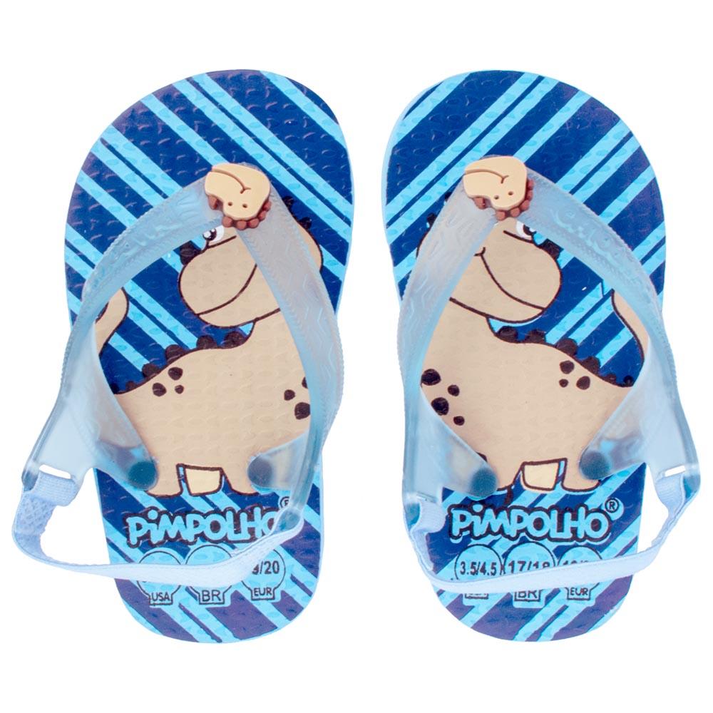 Chinelo Praiana Baby Azul Dinossauro Menino Pimpolho