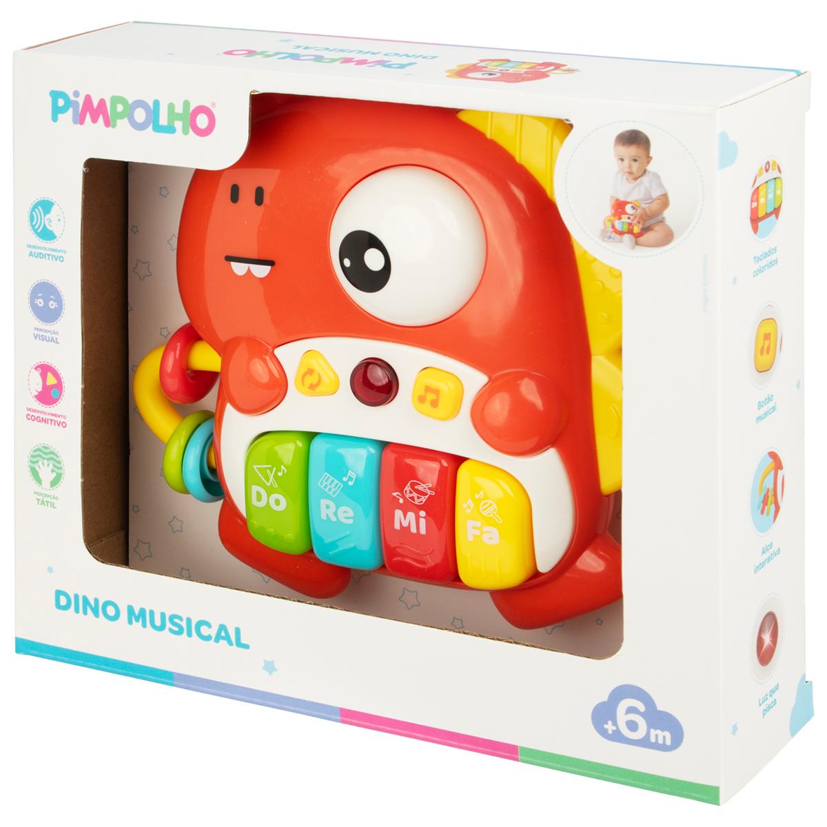 Piano Musical Dinossauro Infantil Pimpolho