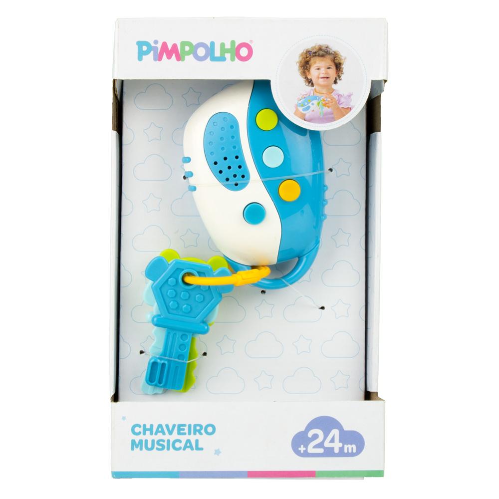 Chaveiro Musical Para Bebê Chocalho Infantil Pimpolho - Azul