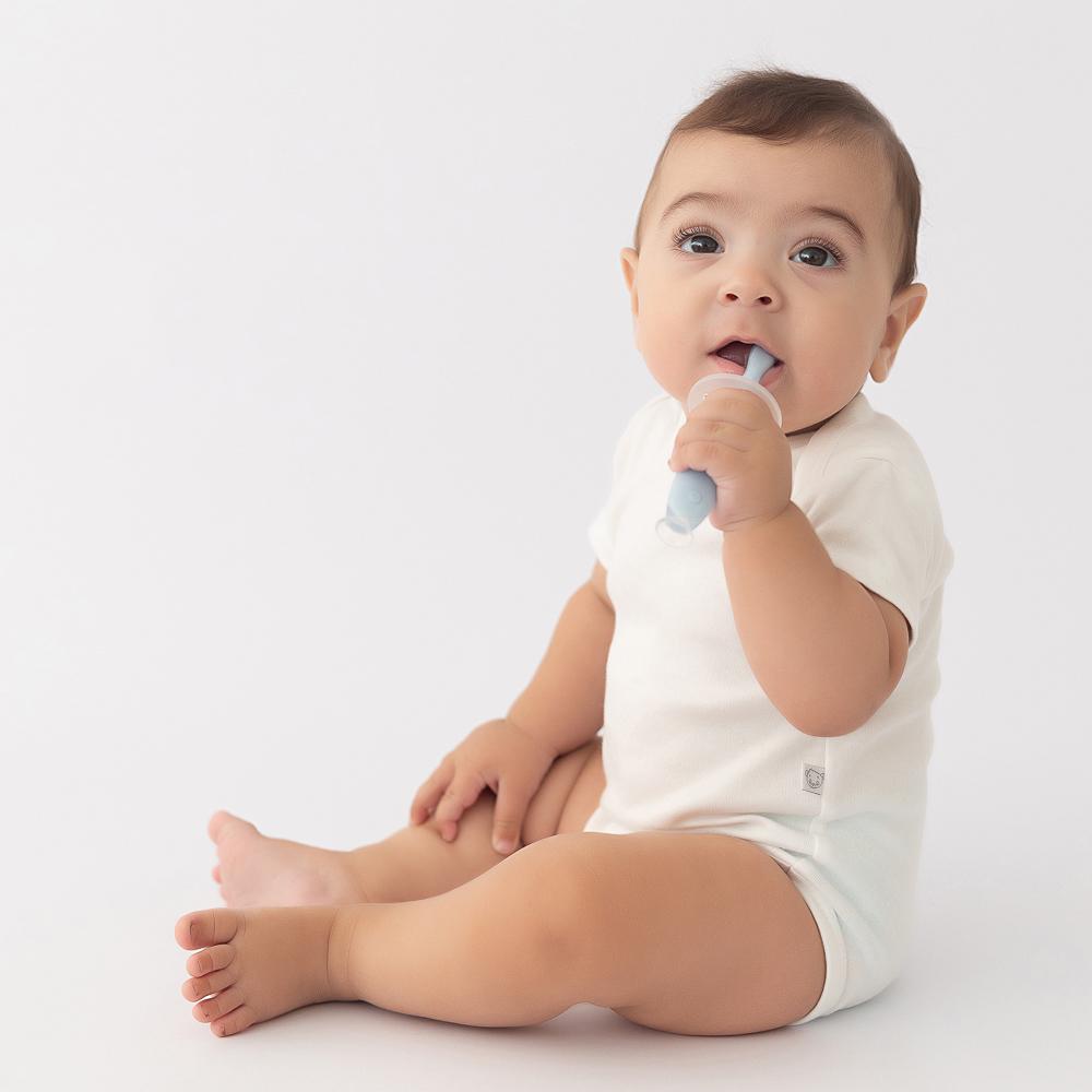 Massageador Gengiva Infantil Silicone Com Ventosa Pimpolho
