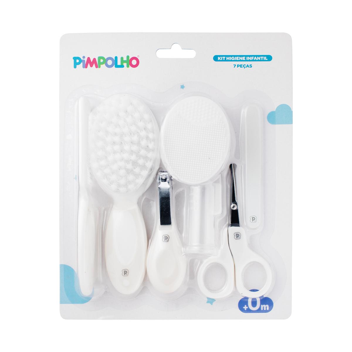 Kit Higiene Cuidados Saúde Bebê 7 Pçs Com Bucha Pimpolho