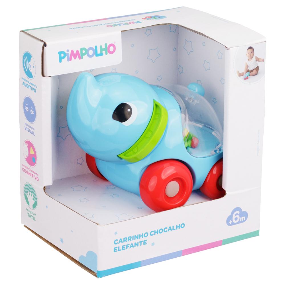 Chocalho Elefante Infantil Pimpolho Carrinho 0-24 meses