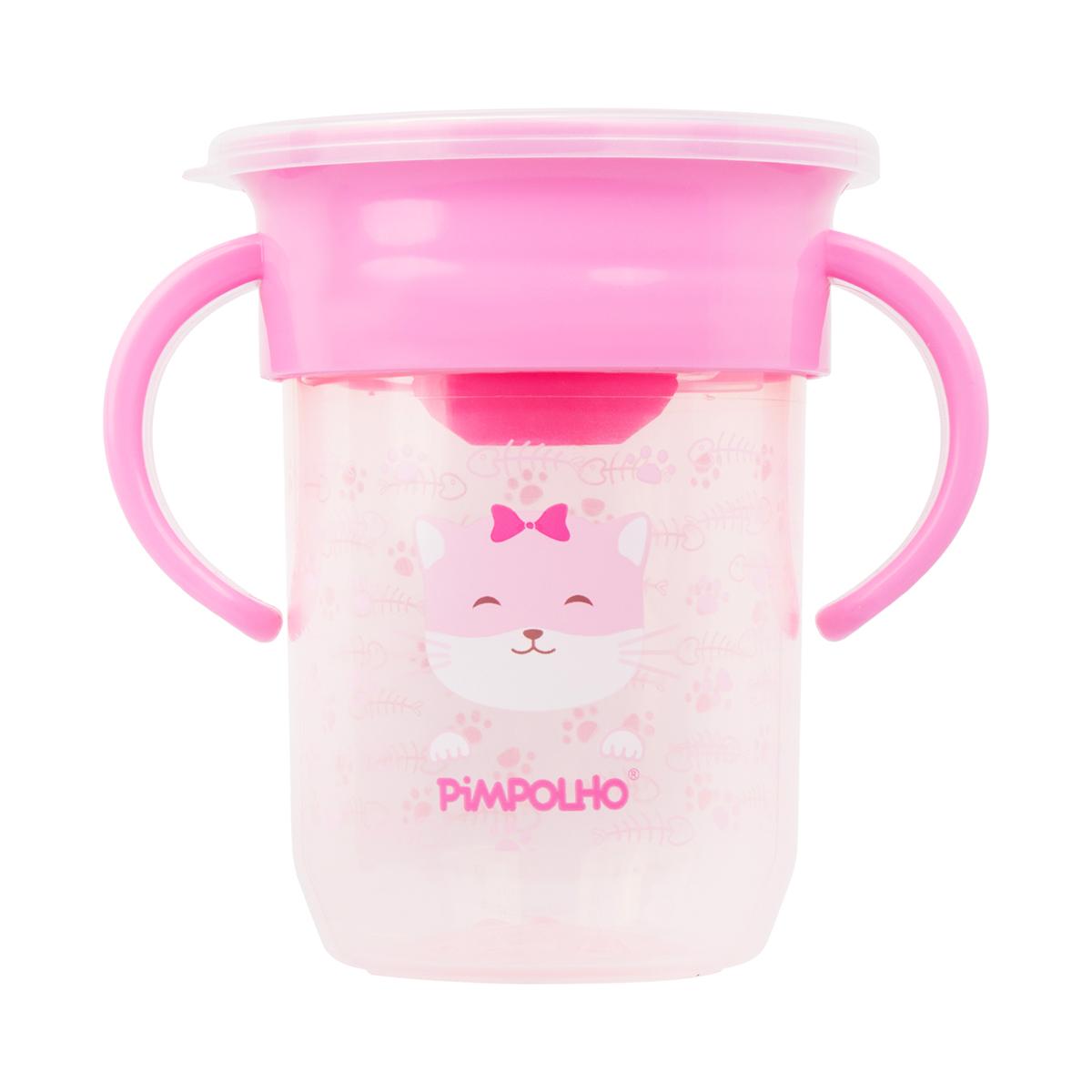 Copo Treinamento Infantil 360 Com Alça Tampa 240ml Pimpolho