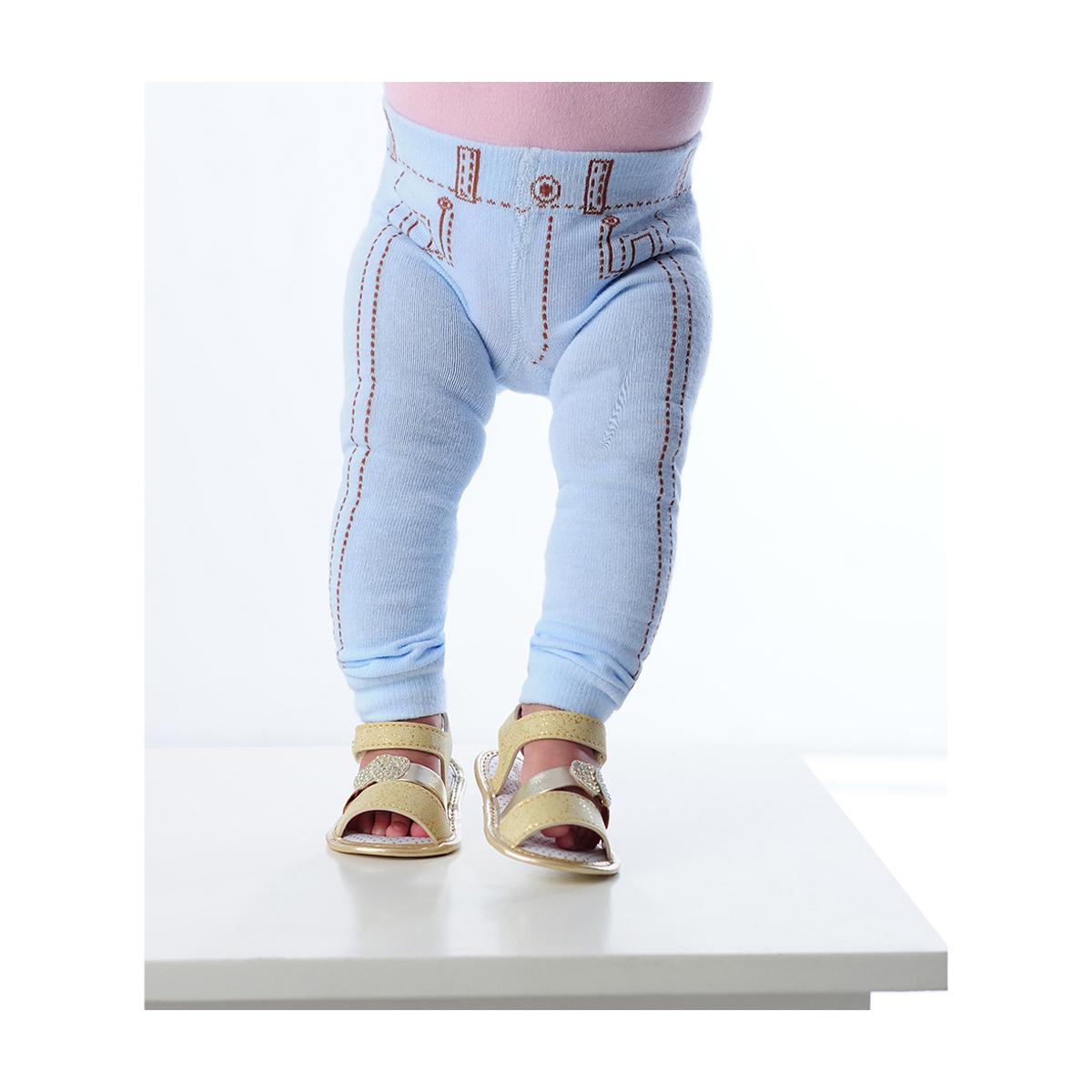Calça Legging Jeans Infantil Bebê 00 a 05 Meses Pimpolho