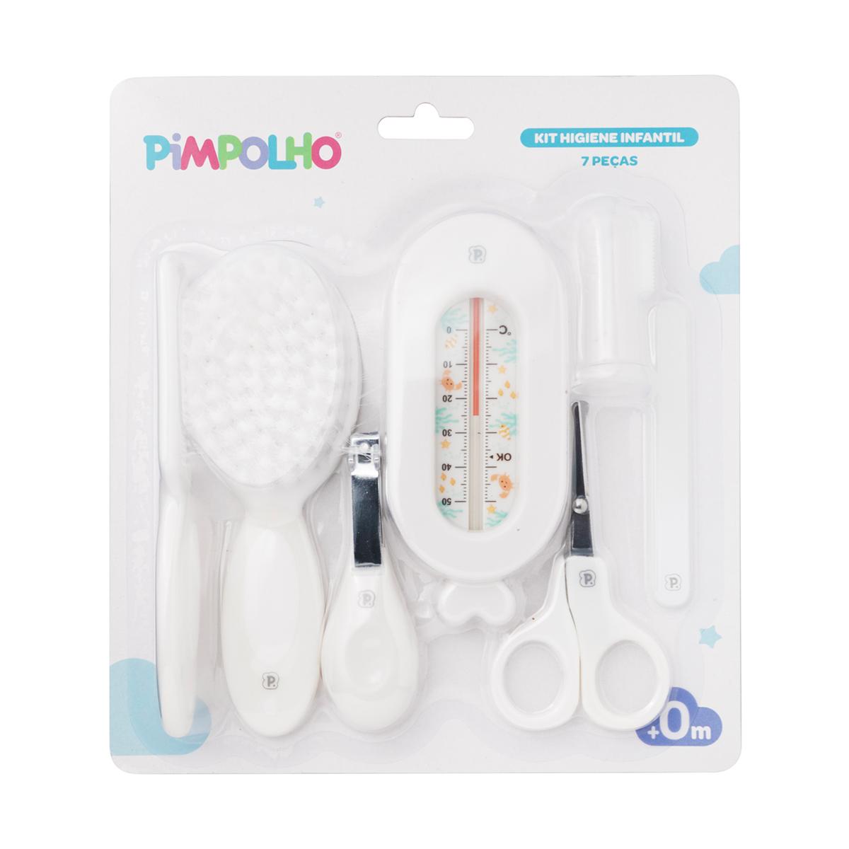 Kit Higiene Cuidados Saúde Bebê 7 Pçs C Termômetro Pimpolho