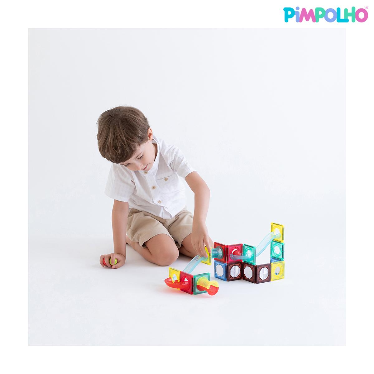 Blocos Magnéticos 47 Peças Educativos Pimpolho
