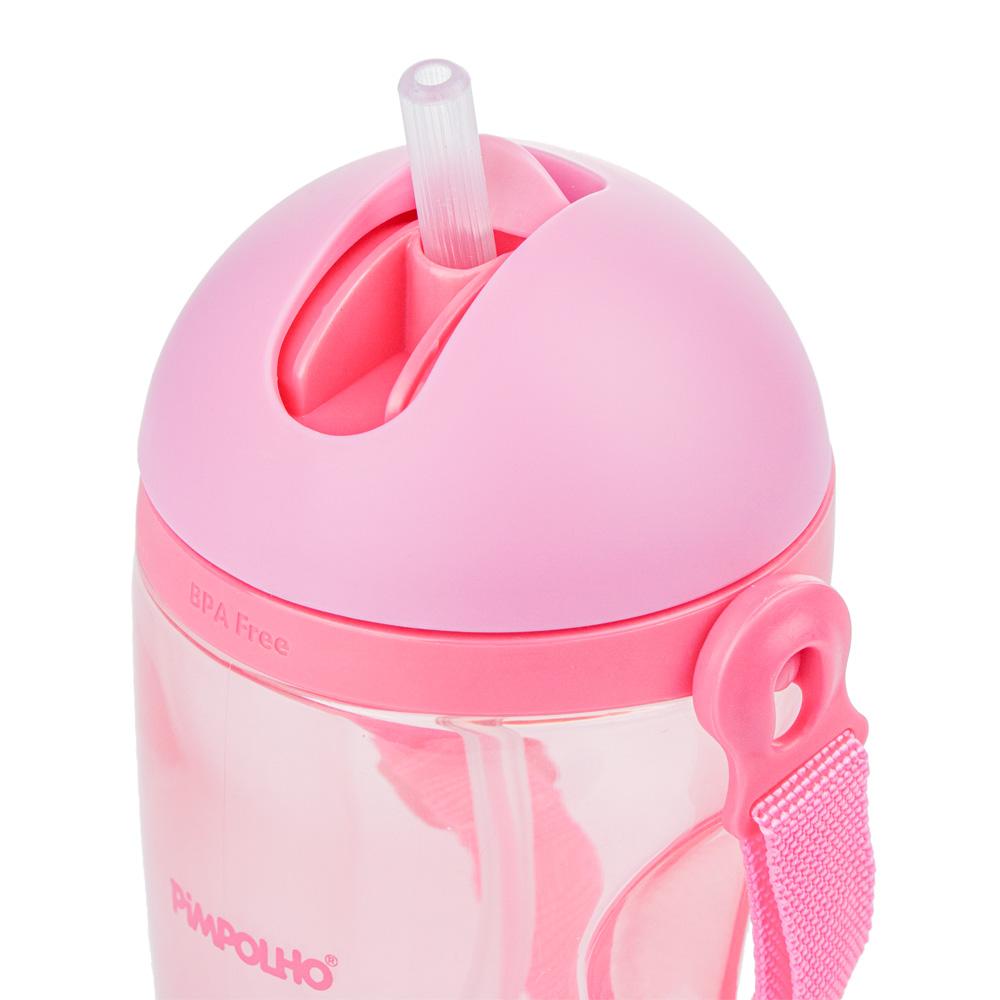 Copo Inclinado Infantil Pimpolho C Canudo Cordinha 380ml