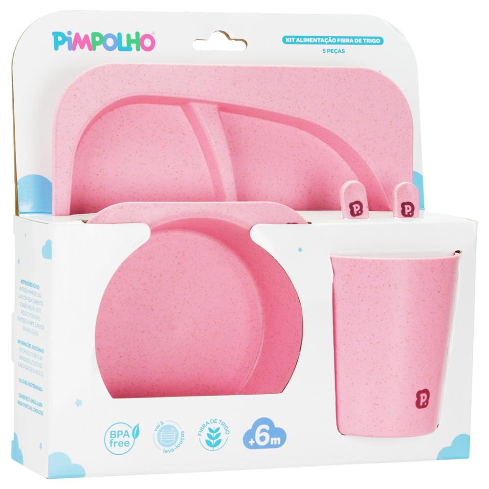 Kit Alimentação Infantil Pimpolho 5 Peças Fibra De Trigo