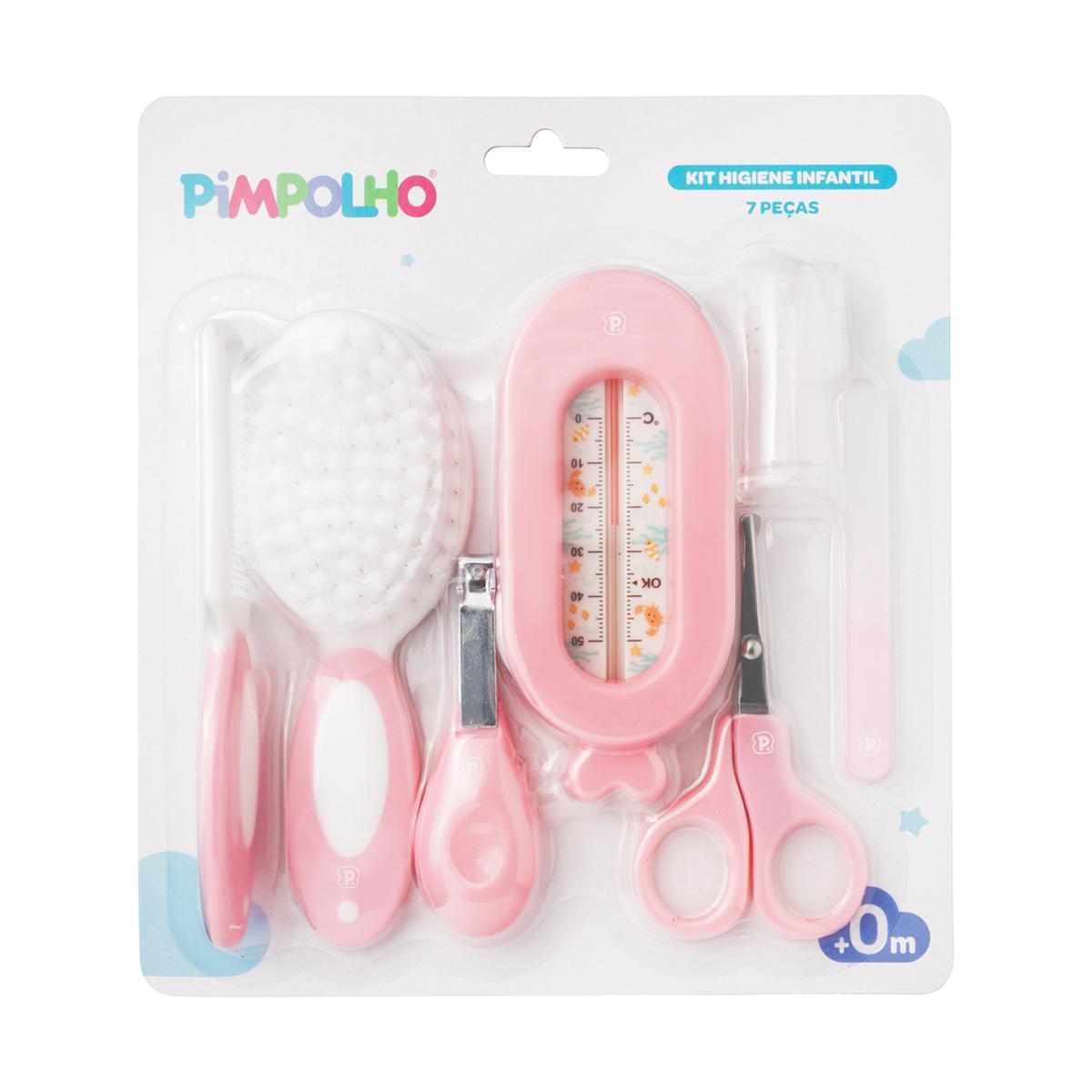 Kit Higiene Cuidados Saúde Bebê 7 Pçs C Termômetro Pimpolho