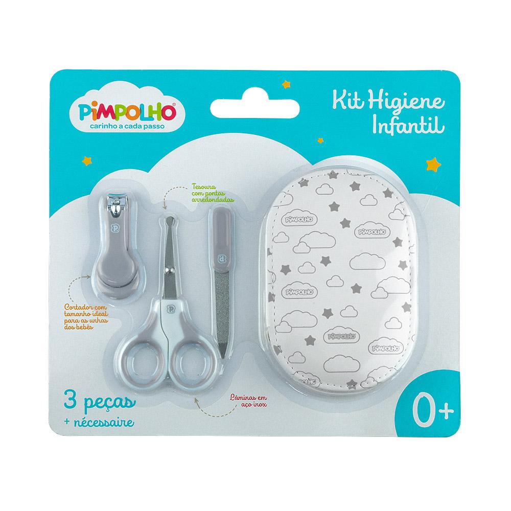 Kit Cuidados Bebê 3 Pçs Necessaire Tesoura Lixa Pimpolho