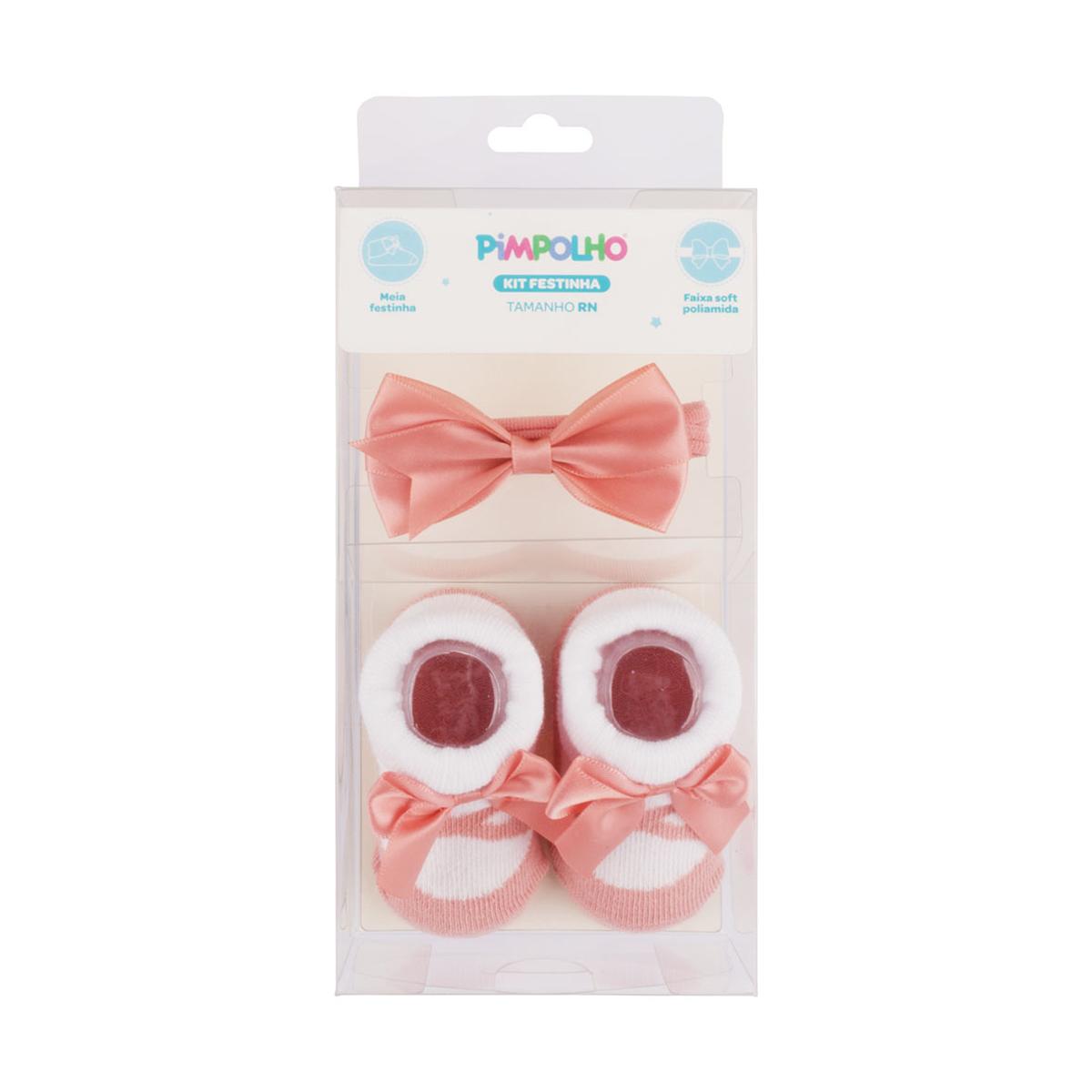 Kit Meia Festinha RN Feminino Pimpolho c/ Faixa Soft