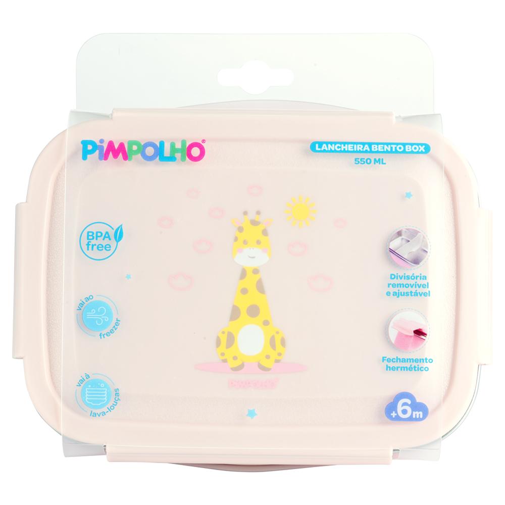 Lancheira Bentô Box 550ml Girafa Leão BPA Free Pimpolho