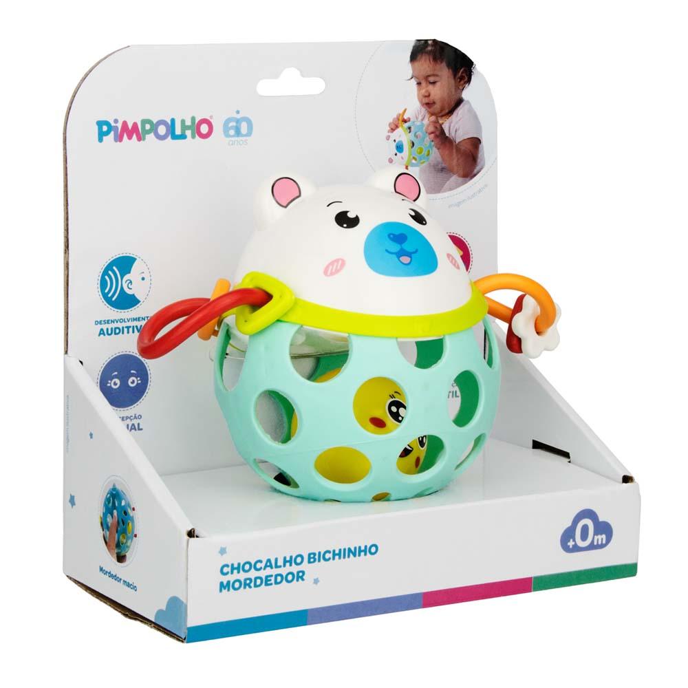 Chocalho Mordedor Bichinho Urso Infantil Pimpolho