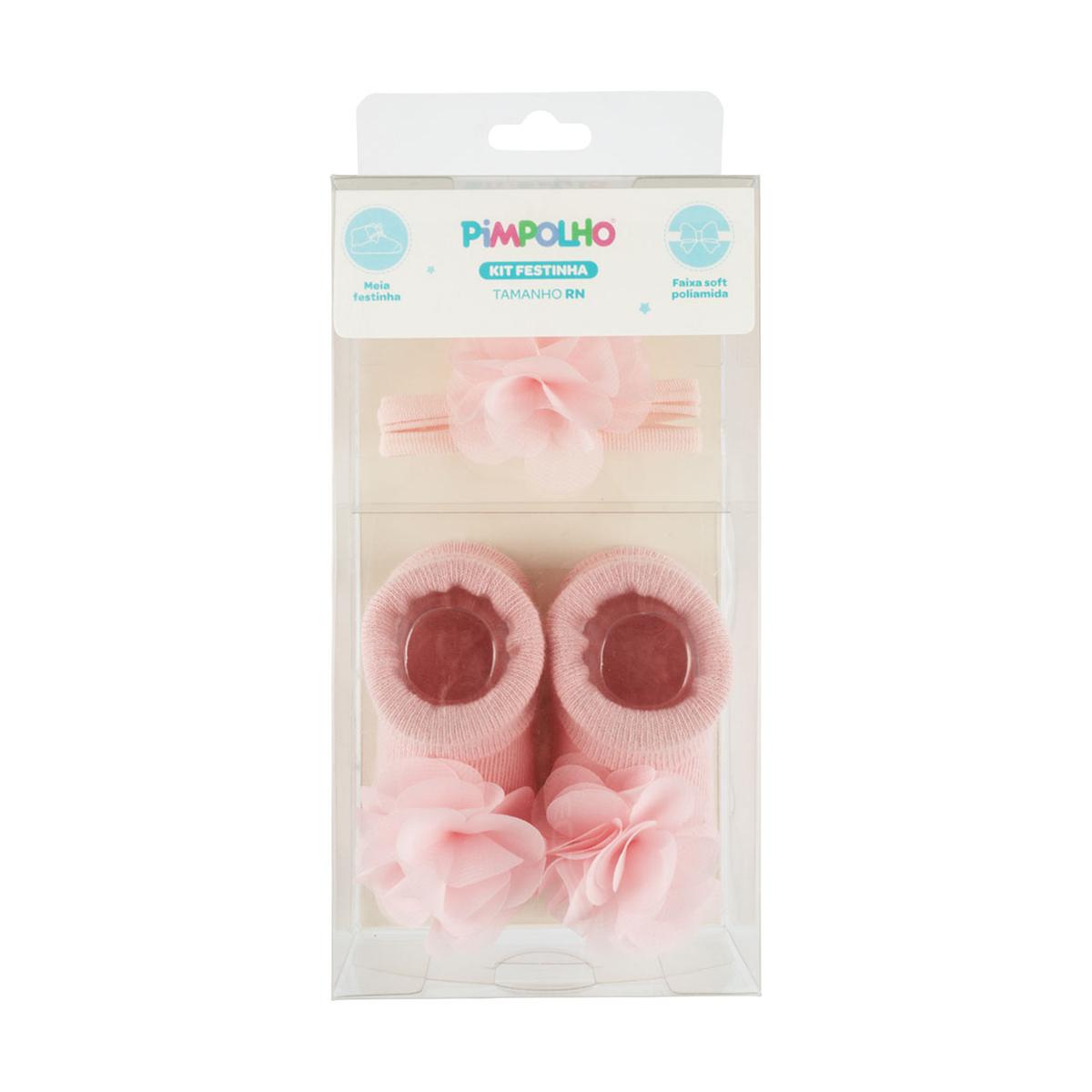 Kit Meia Festinha RN Feminino Pimpolho c/ Faixa Soft