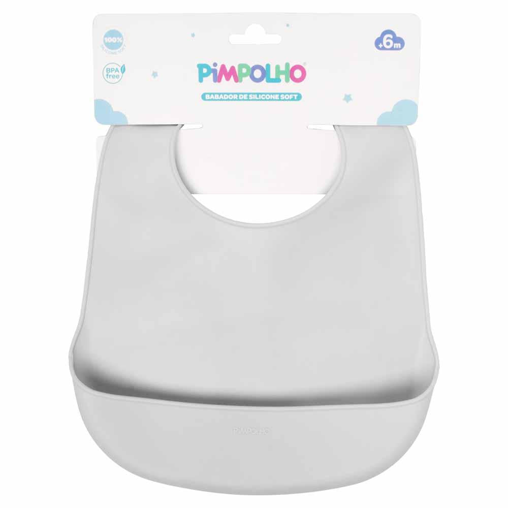 Babador De Silicone Soft Infantil Com Pega Migalhas Pimpolho