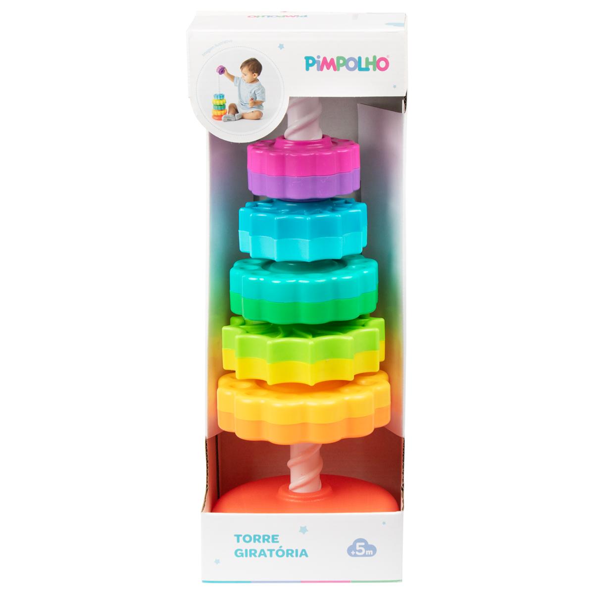 Brinquedo Didático Giro Mágico Torre Infantil 7 pçs Pimpolho