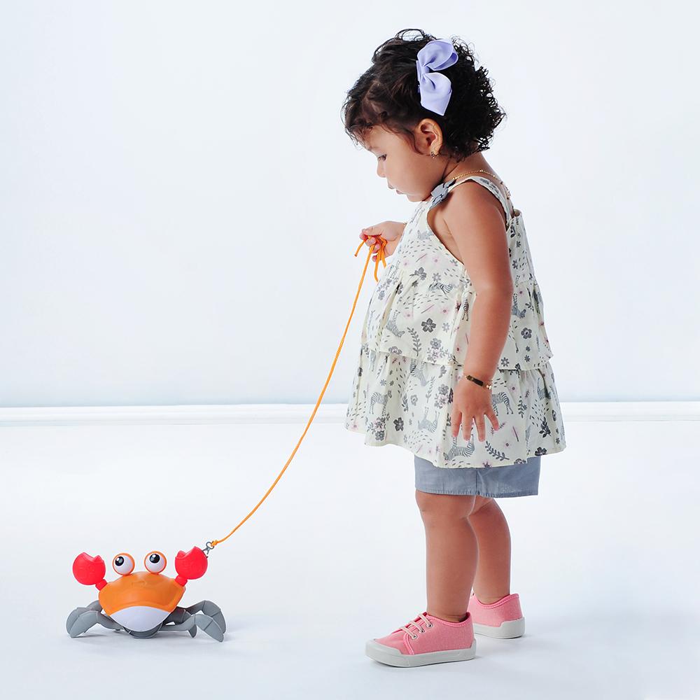 Brinquedo Pimpolho Infantil Caranguejo Deslizante Fujão