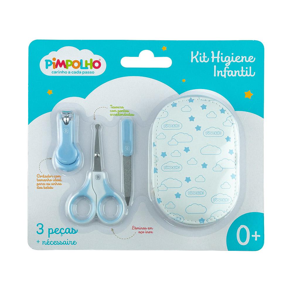 Kit Cuidados Bebê 3 Pçs Necessaire Tesoura Lixa Pimpolho