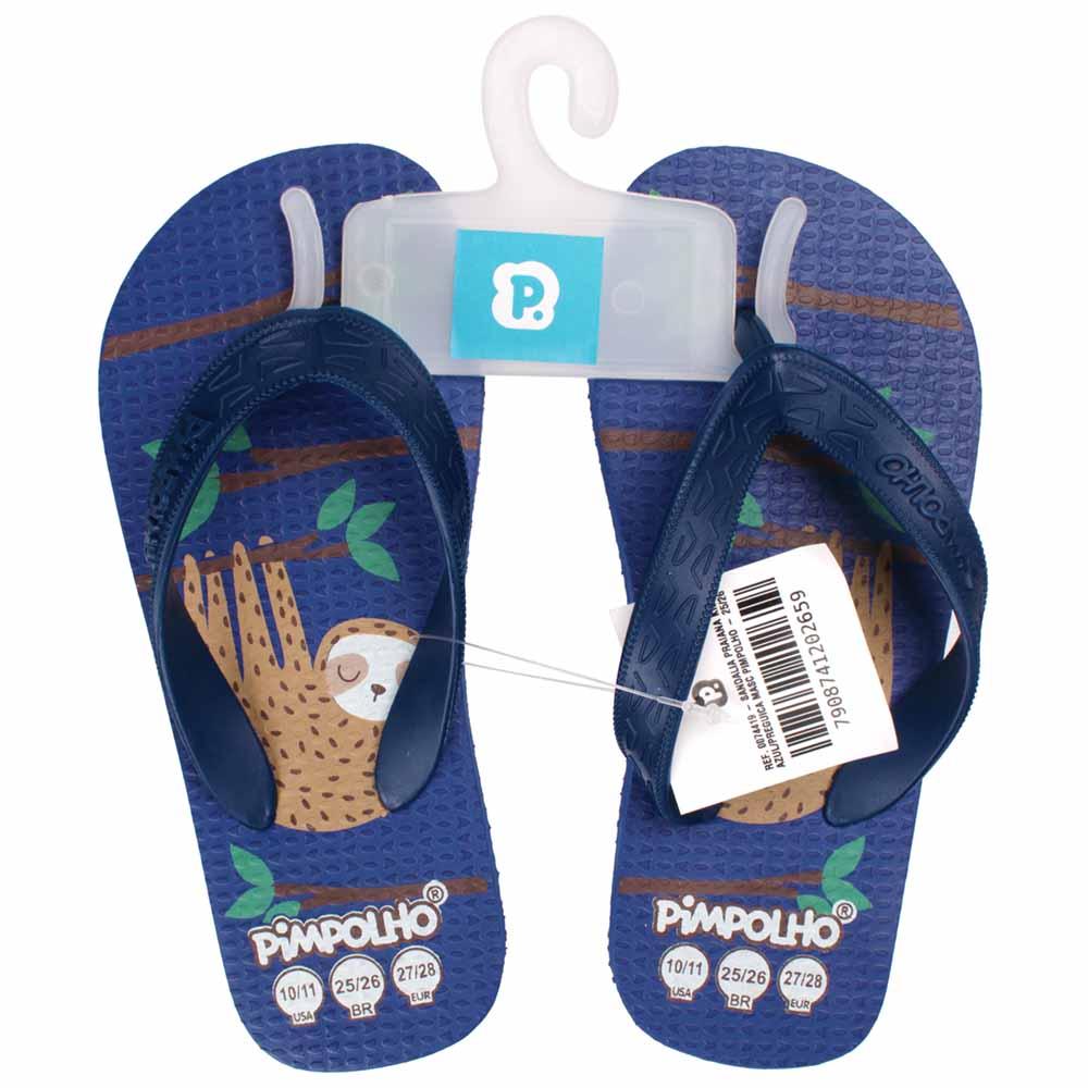 Chinelo Praiana Kids Azul Preguiça Menino Pimpolho