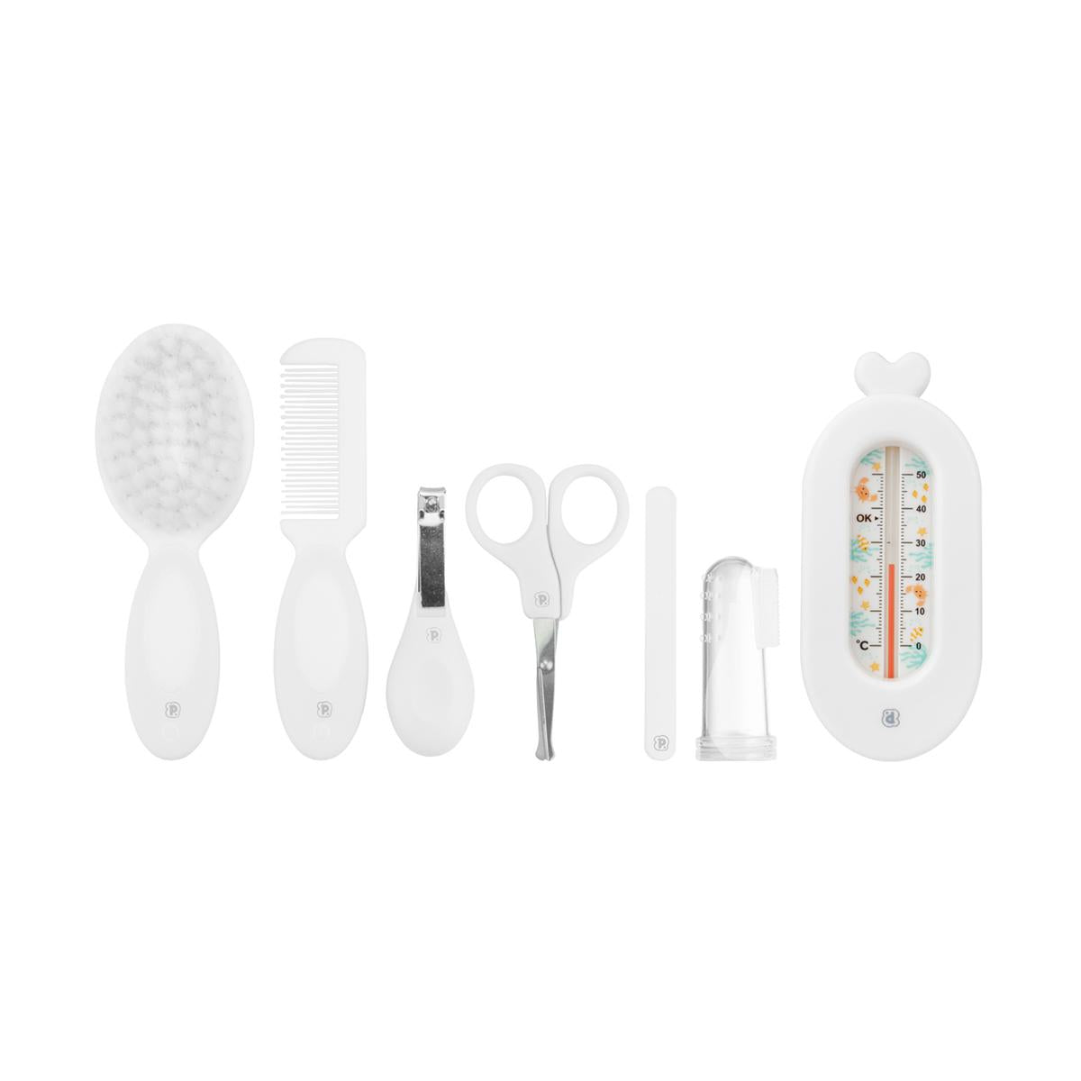 Kit Higiene Cuidados Saúde Bebê 7 Pçs C Termômetro Pimpolho