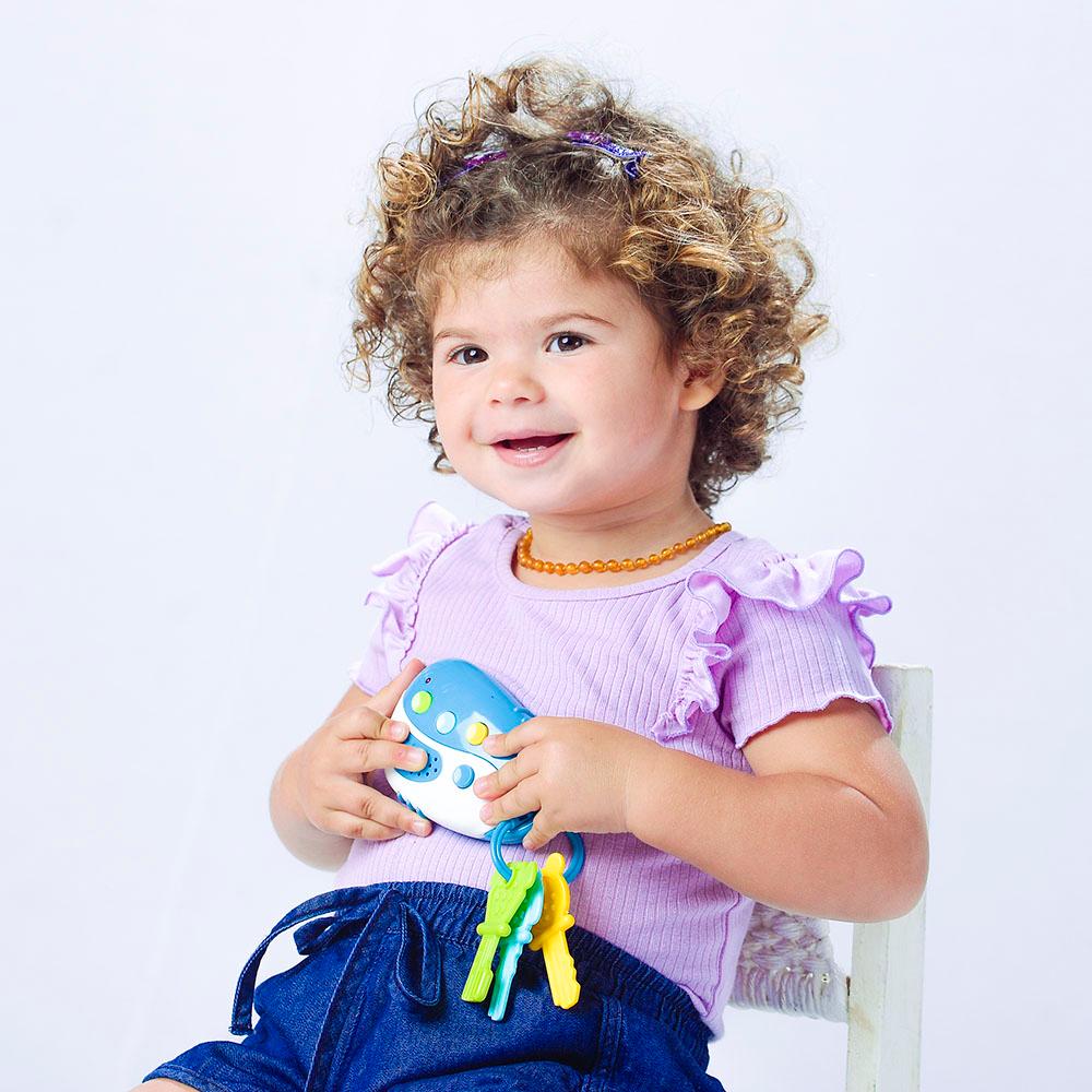 Chaveiro Musical Para Bebê Chocalho Infantil Pimpolho - Azul