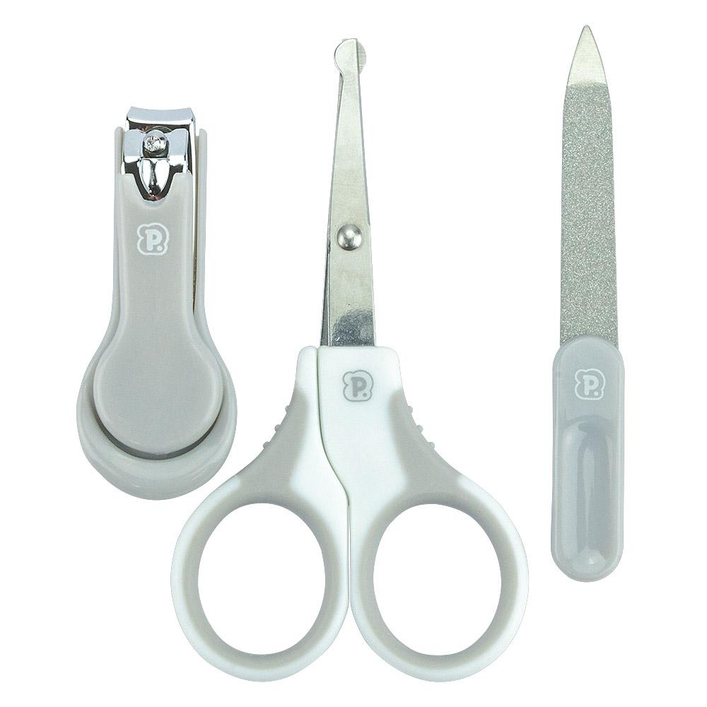 Kit Cuidados Bebê 3 Pçs Necessaire Tesoura Lixa Pimpolho