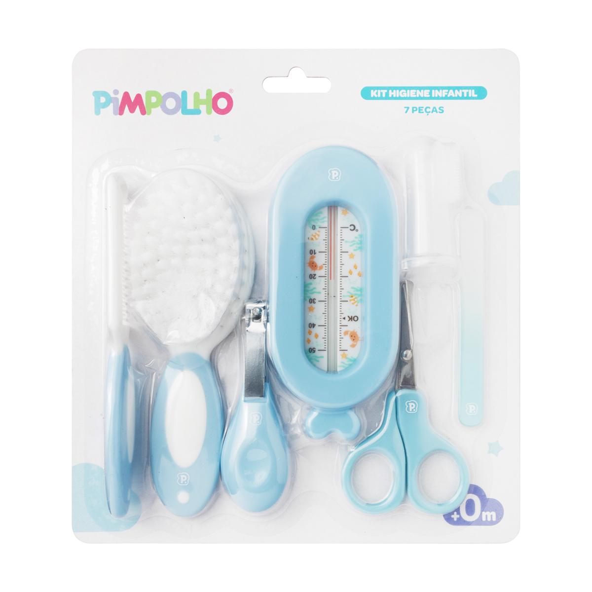 Kit Higiene Cuidados Saúde Bebê 7 Pçs C Termômetro Pimpolho