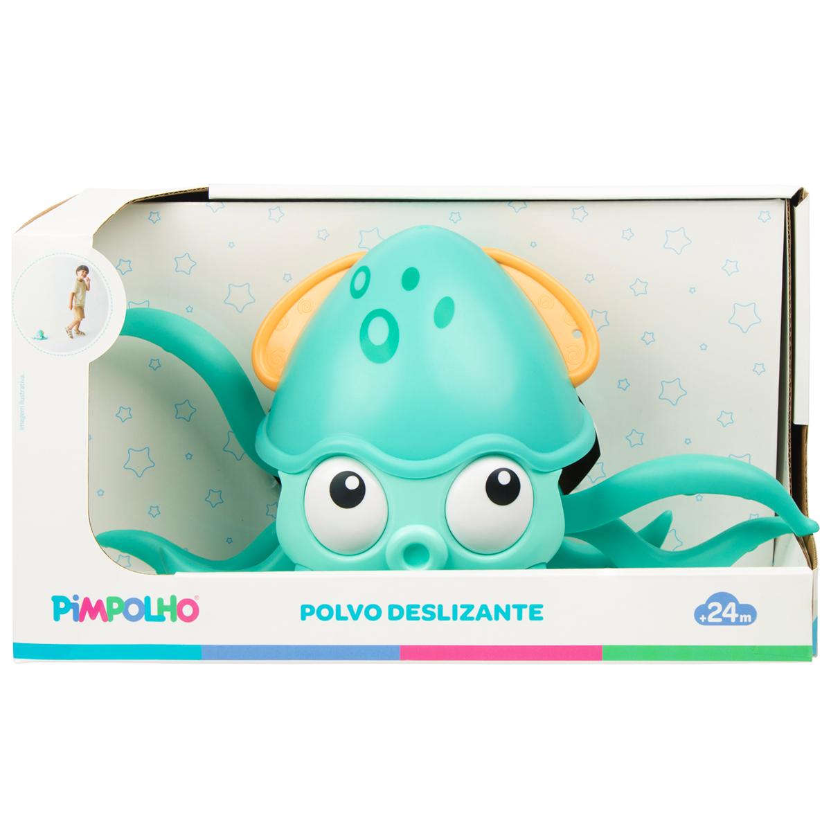 Brinquedo de Banho Polvo Deslizante Infantil Pimpolho Verde