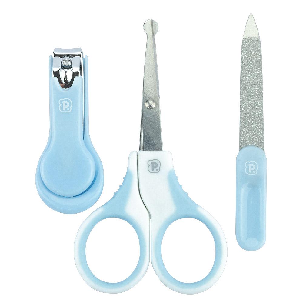 Kit Cuidados Bebê 3 Pçs Necessaire Tesoura Lixa Pimpolho