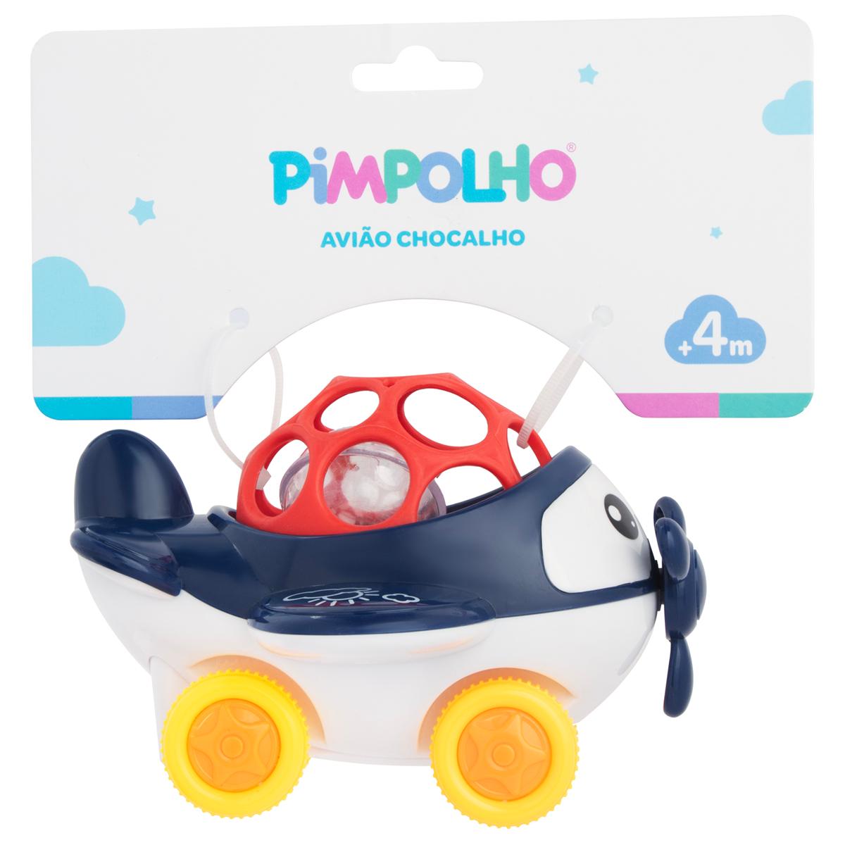 Brinquedo Chocalho Infantil Avião Colorido Pimpolho
