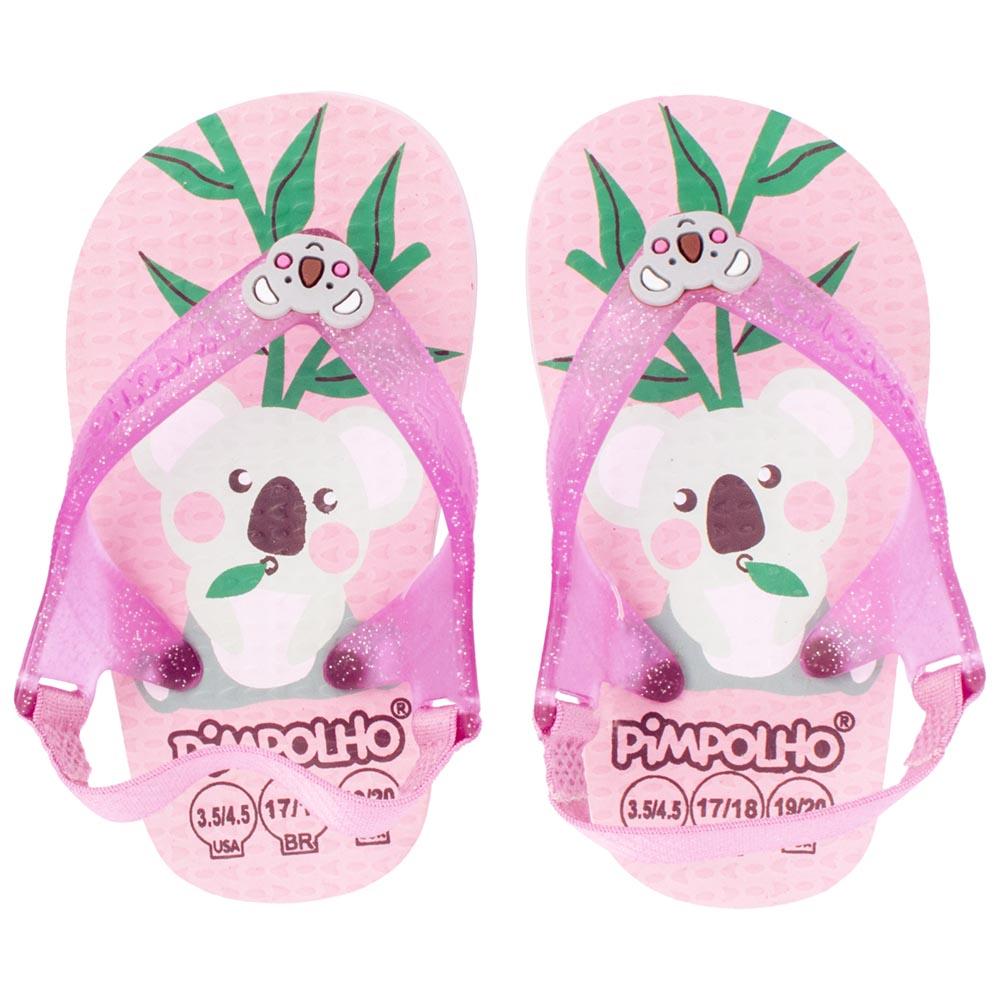Chinelo Praiana Baby Rosa Coala Menina Pimpolho