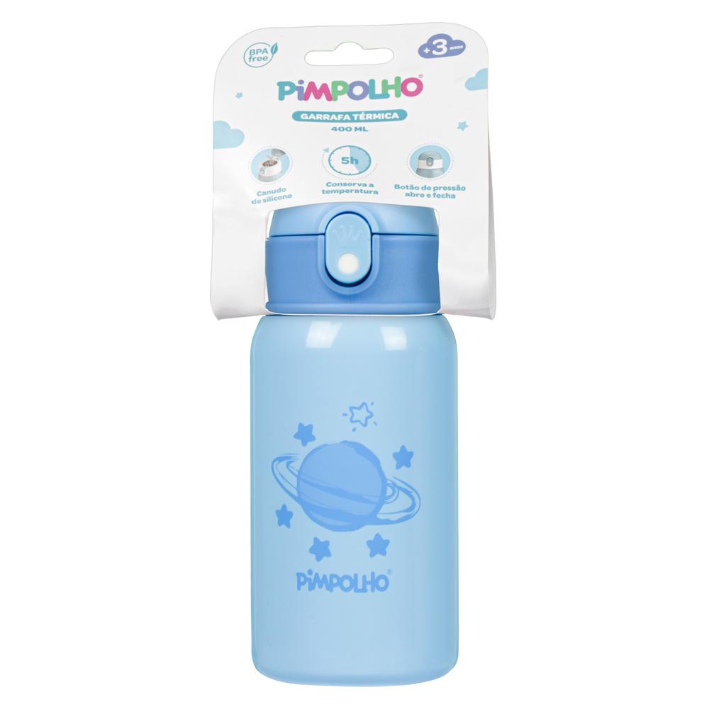 Garrafa Térmica Inox 400ml Com Canudo Masculino Pimpolho