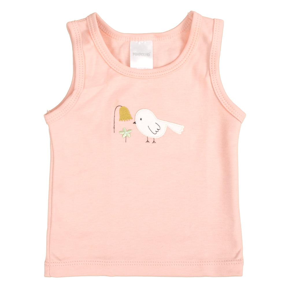 Kit Presente 5 Peças 0-6 Meses: Camiseta, Babador, Tapa Fraldas, Touca E Sapatinho Fem Pimpolho