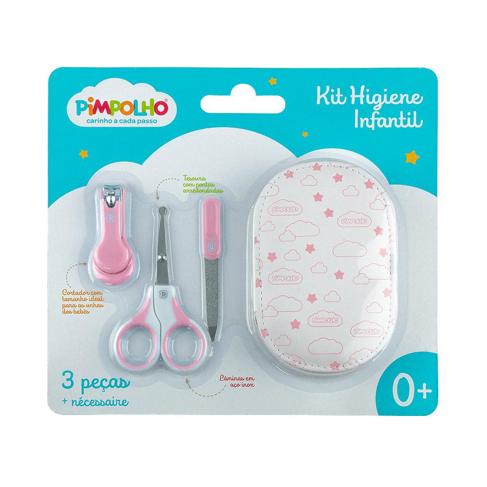 Kit Cuidados Bebê 3 Pçs Necessaire Tesoura Lixa Pimpolho