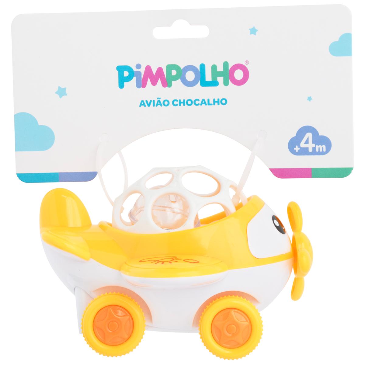 Brinquedo Chocalho Infantil Avião Colorido Pimpolho