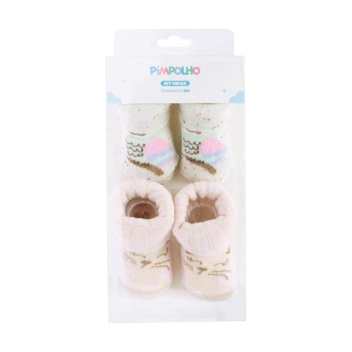Kit Meias RN Feminino Pimpolho 2 Pares Conforto
