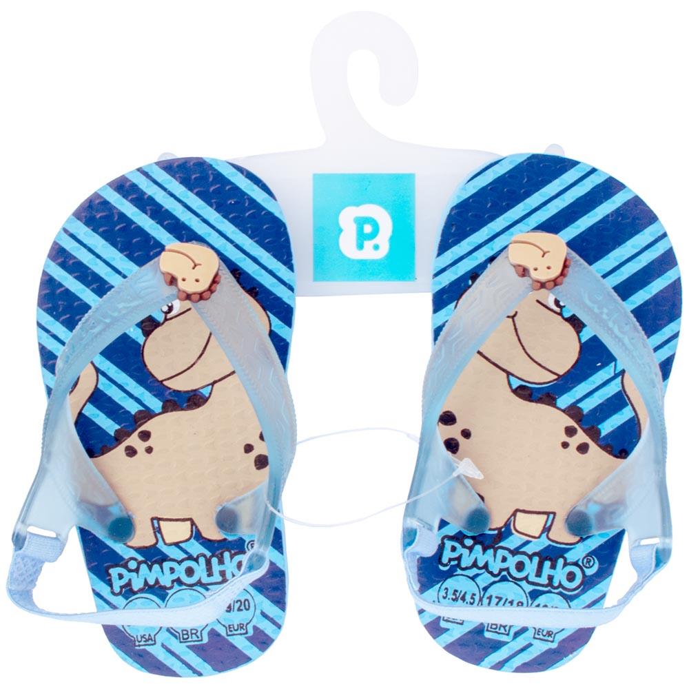 Chinelo Praiana Baby Azul Dinossauro Menino Pimpolho