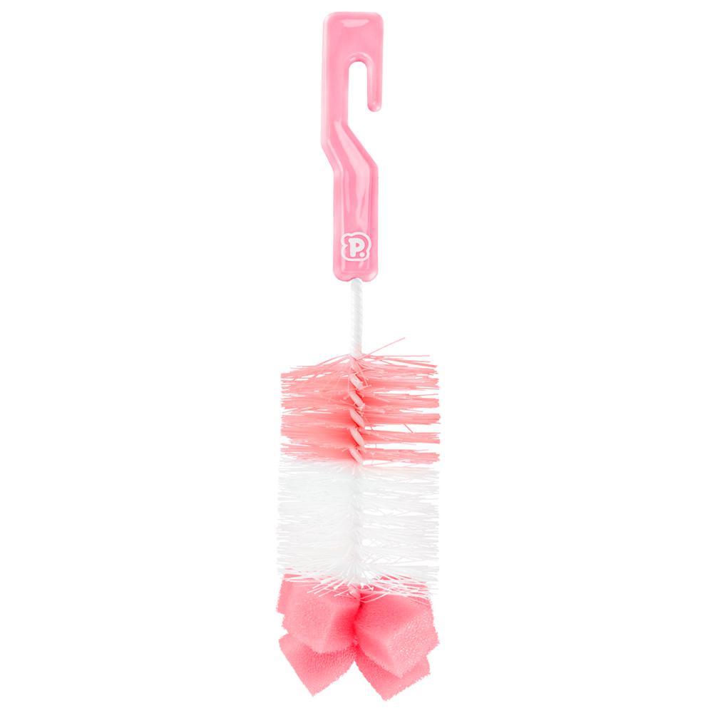 Kit Higienizador Pimpolho Mamadeiras Esponja 2 Unid Rosa