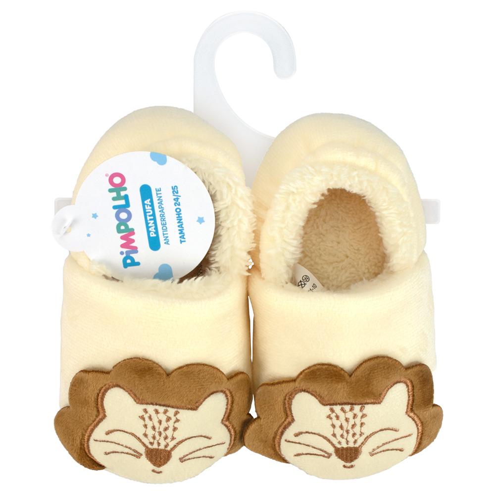 Pantufa Kids Leão Bege Masculino Pimpolho