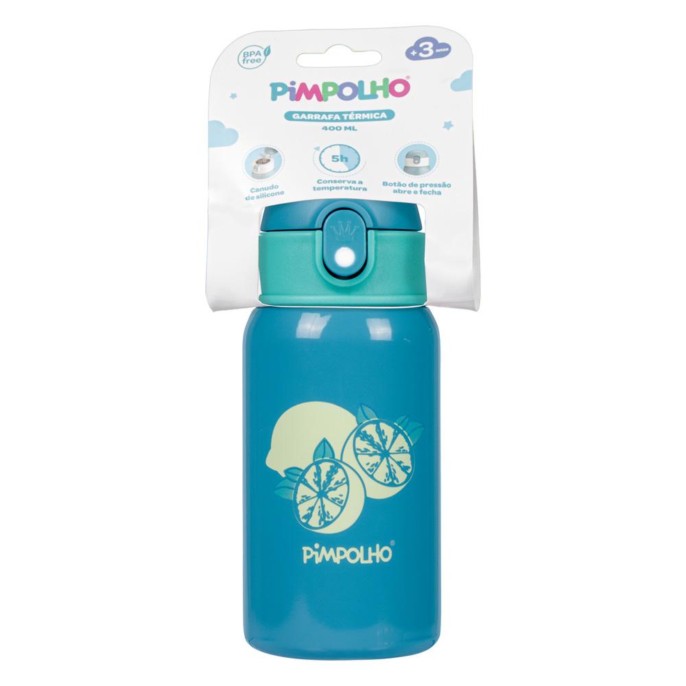 Garrafa Térmica Pimpolho Inox 400ml Com Canudo Infantil