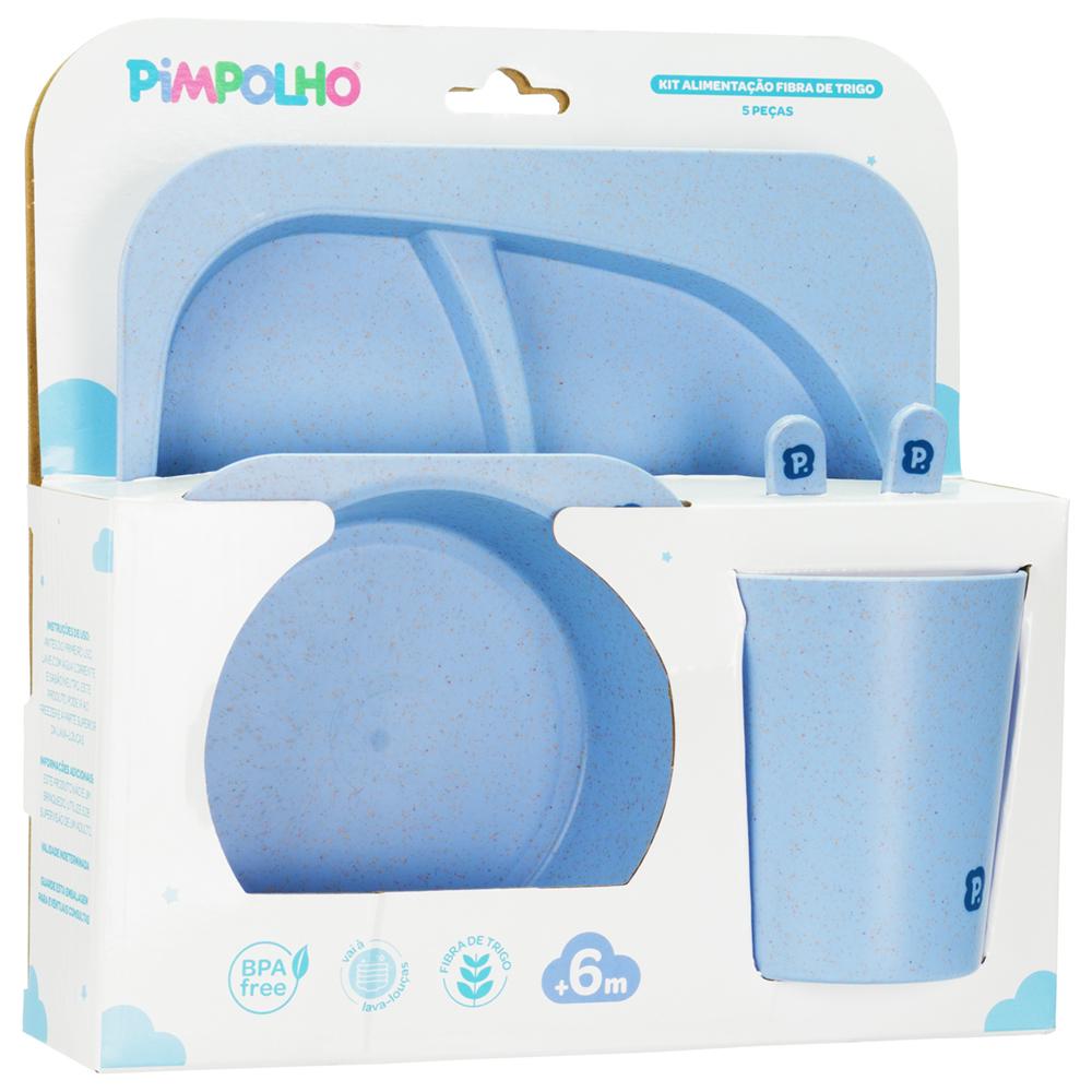 Kit Alimentação Infantil Pimpolho 5 Peças Fibra De Trigo
