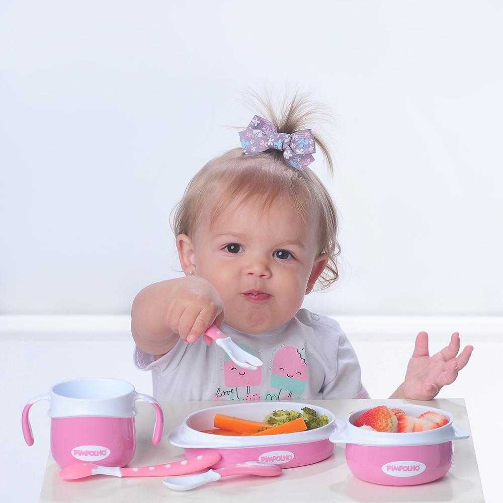 Kit Alimentação Bebê 6 Peças Pimpolho BPA Free