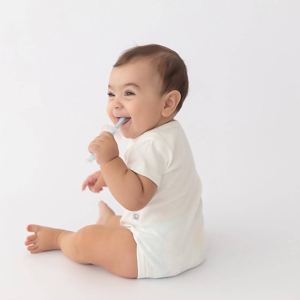 Massageador Gengiva Infantil Silicone Com Ventosa Pimpolho