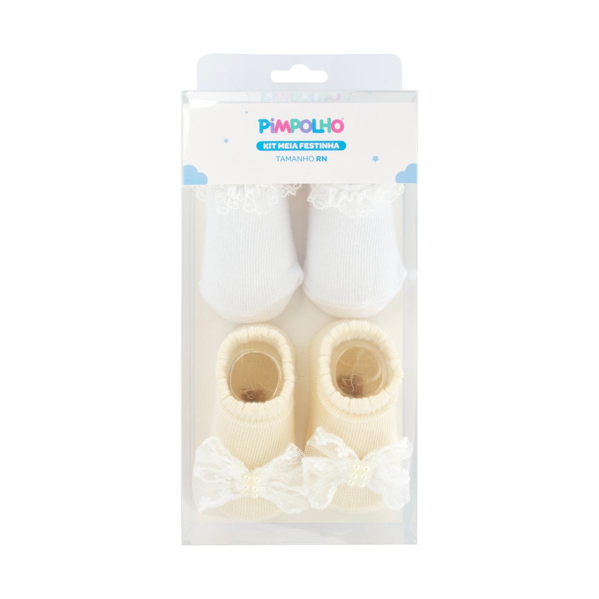 Kit Meias Festinha RN Pimpolho 2 Pares Feminino
