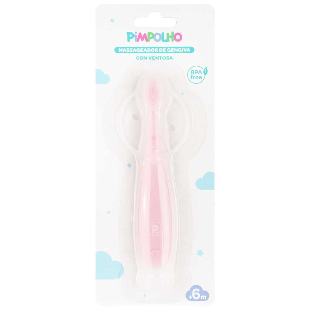 Massageador Gengiva Infantil Silicone Com Ventosa Pimpolho