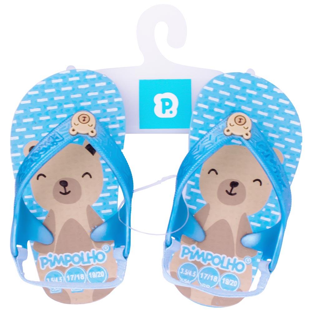 Chinelo Praiana Baby Azul/Urso Masculino Pimpolho