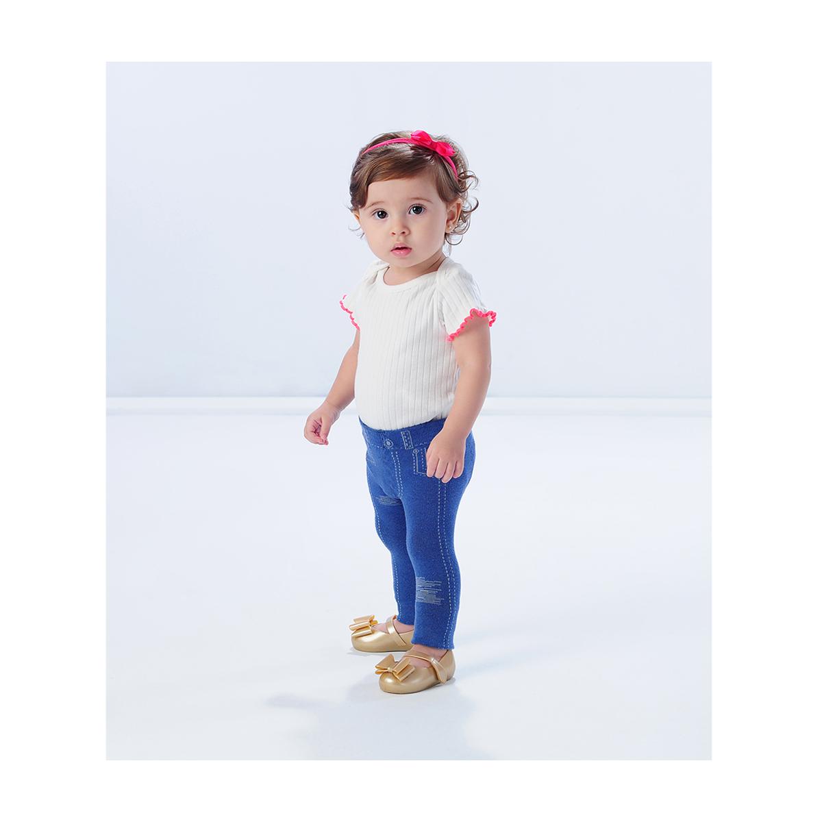 Calça Legging Jeans Infantil Bebê 06 a 24 Meses Pimpolho