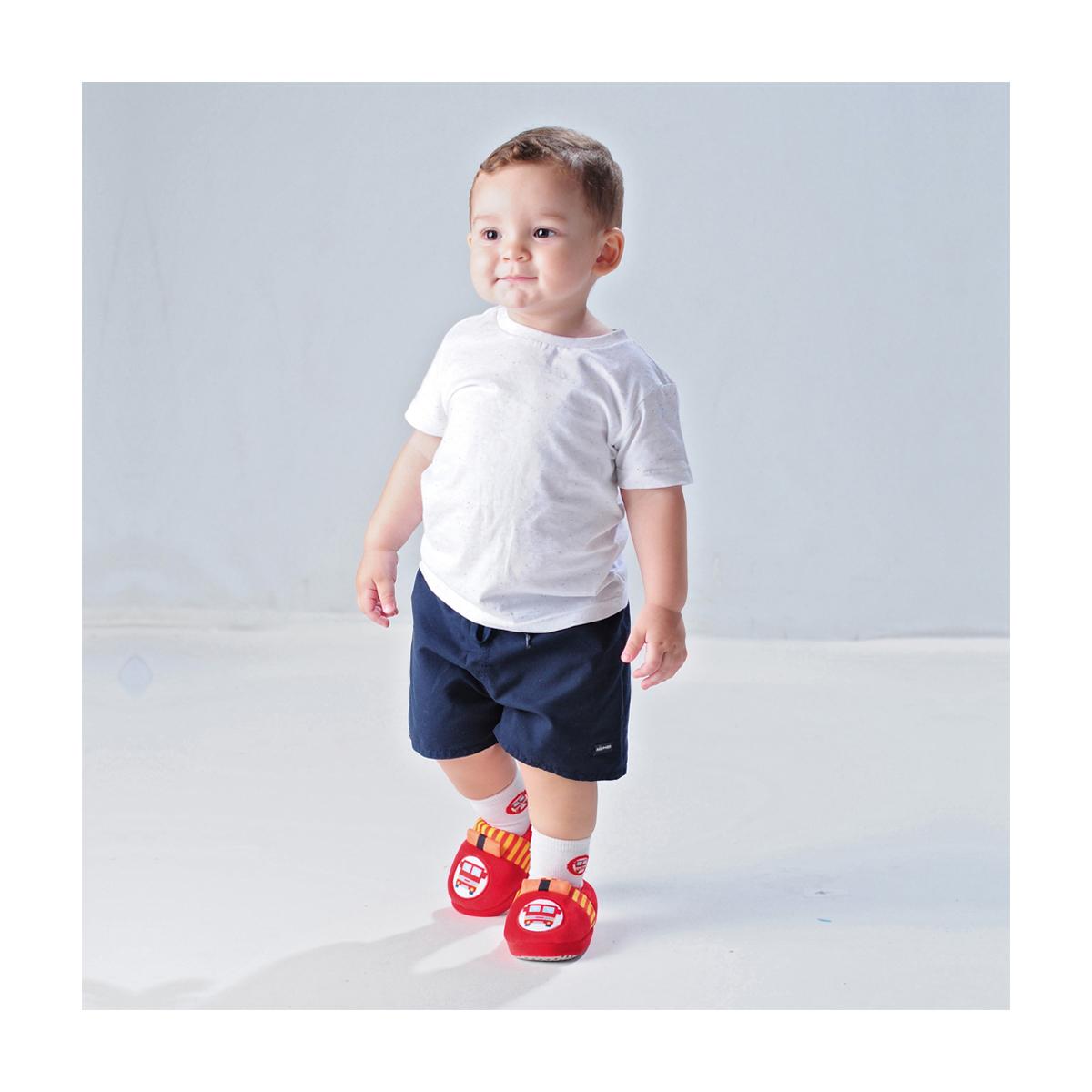 Pantufa Infantil Antiderrapante Pelúcia Bombeiros Pimpolho