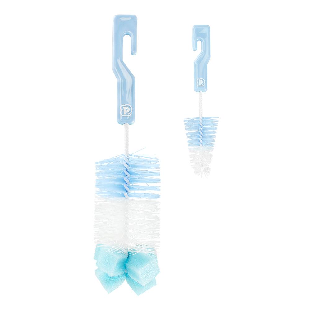 Kit Higienizador Mamadeiras Pimpolho Com Esponja 2 Unid Azul