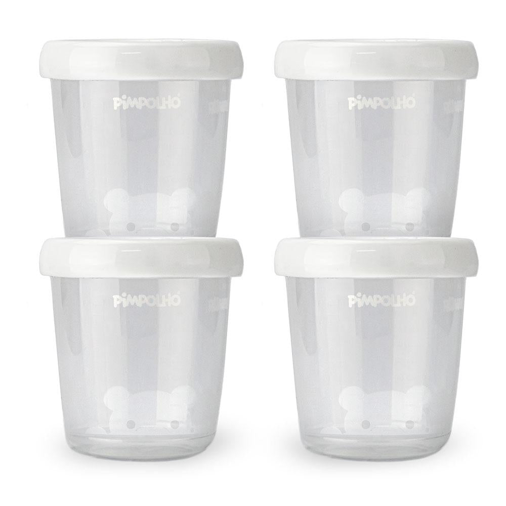 Kit 4 Potes Leite Materno 180ml Hermético Pimpolho